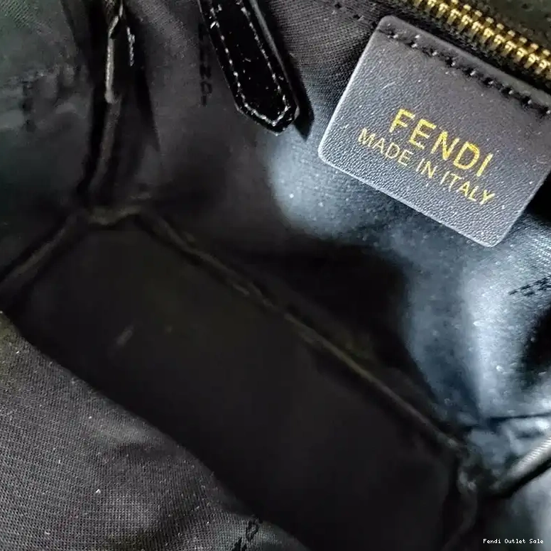 Affordable Leather Backpack Fendi Black Mini Motif Nappa FF In 0620